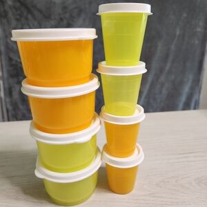 Tupperware snack cups and Tupper minies.